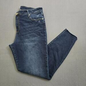 Kut From The Kloth Women 12 Dark Wash Raw Hem High Rise Fab AB Crop Skinny Jeans